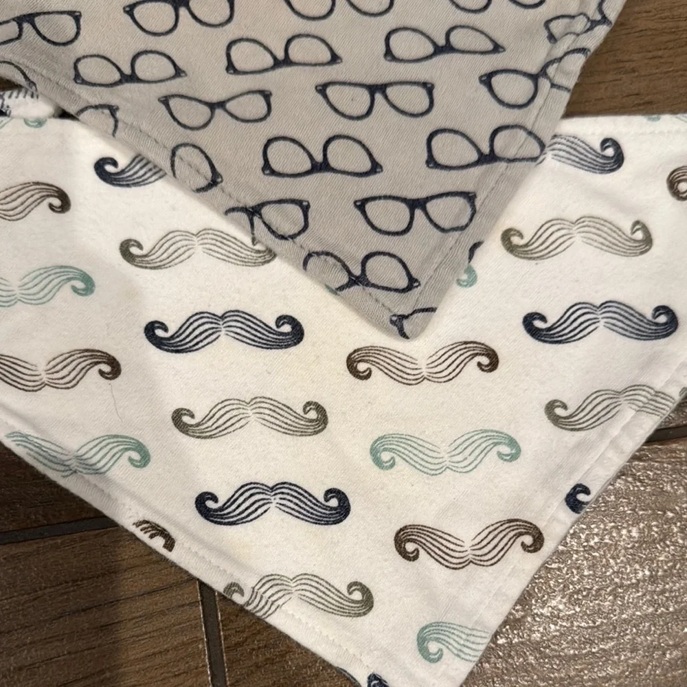 Stylish Kids Bandana Set - Blue, Gray, Cream